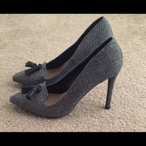 Gray Tweed Heels